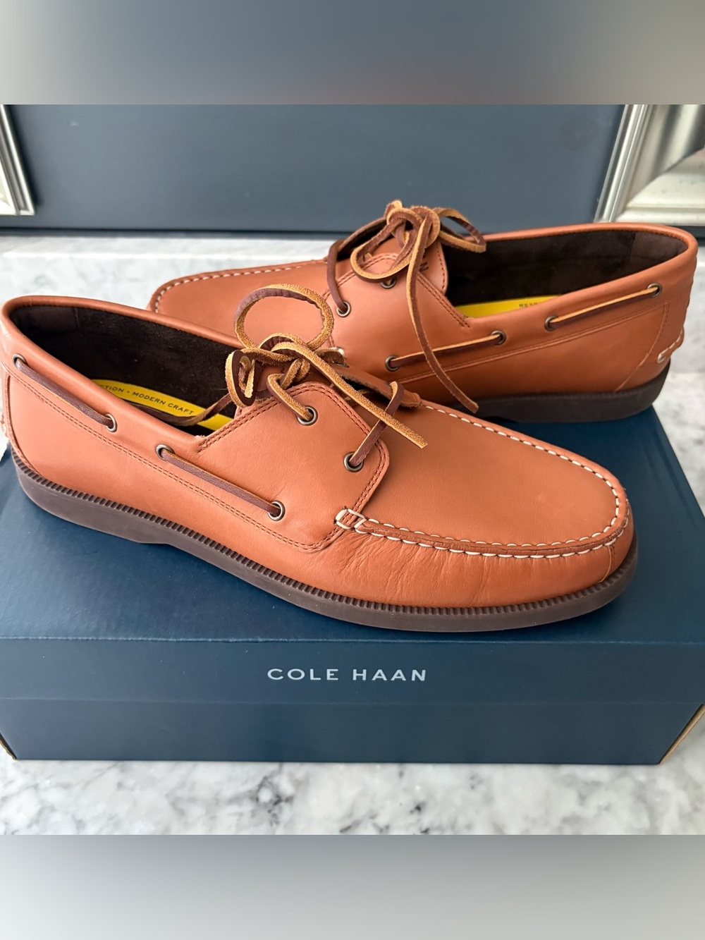 Cole Haan Grand+ Bowside Boat Shoe Loafer Leather Upper Men Size 9 or 11
